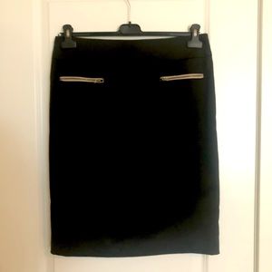 Trucco | Black Satin Pencil Skirt